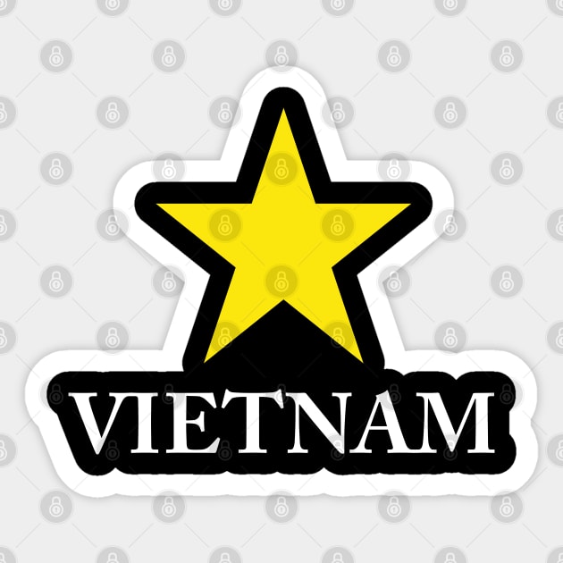 Vietnam Heritage - Proud Vietnamese Star - Minimalist Back Print Map Sticker by Pixel Threads 
